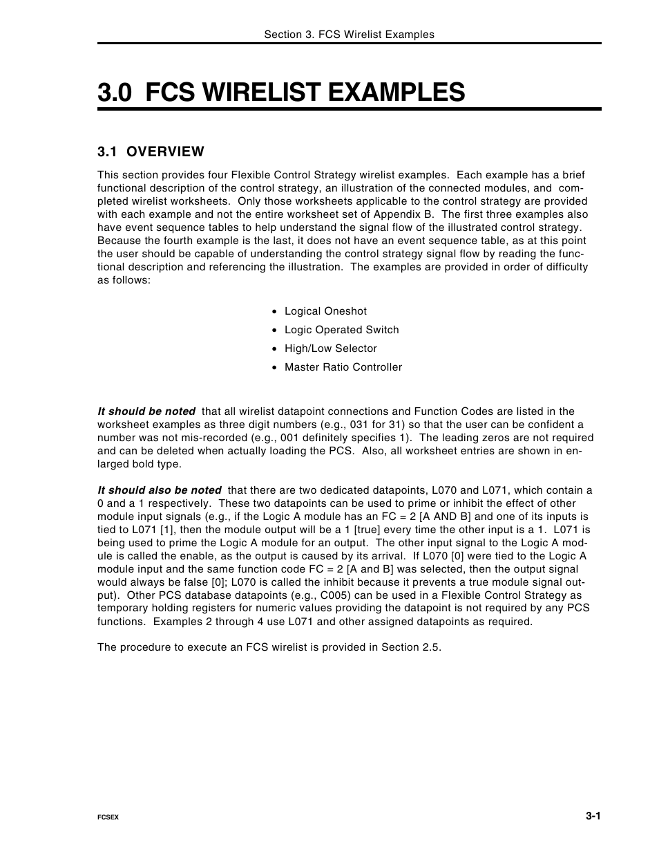 0 fcs wirelist examples, 1 overview | Micromod Micro-DCI: 53MC5000 Multi-Loop Process Controller FLEXIBLE CONTROL STRATEGIES User Manual | Page 66 / 201