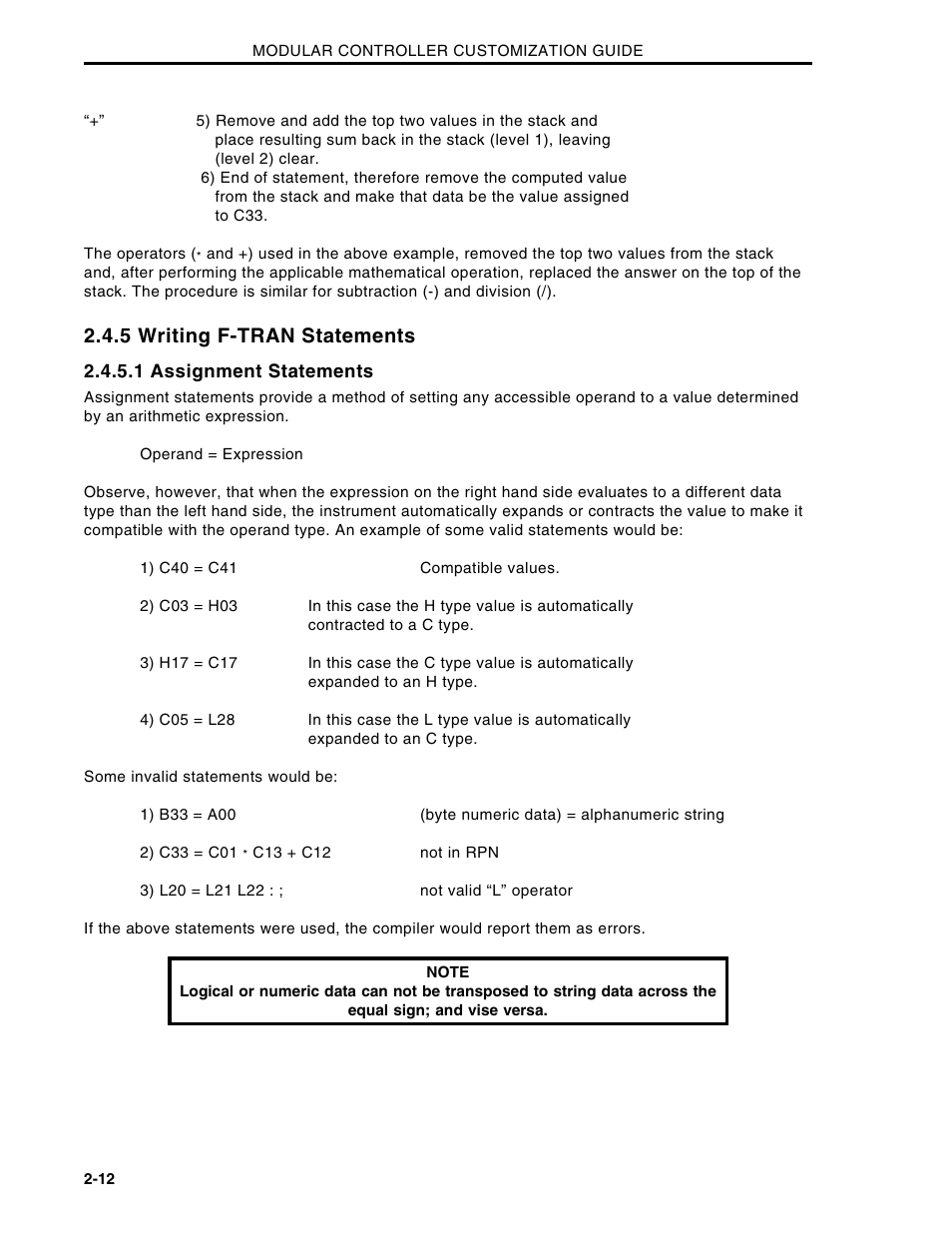 5 writing f-tran statements | Micromod Micro-DCI: 53MC5000 Multi-Loop Process Controller CUSTOMIZATION GUIDE User Manual | Page 19 / 123