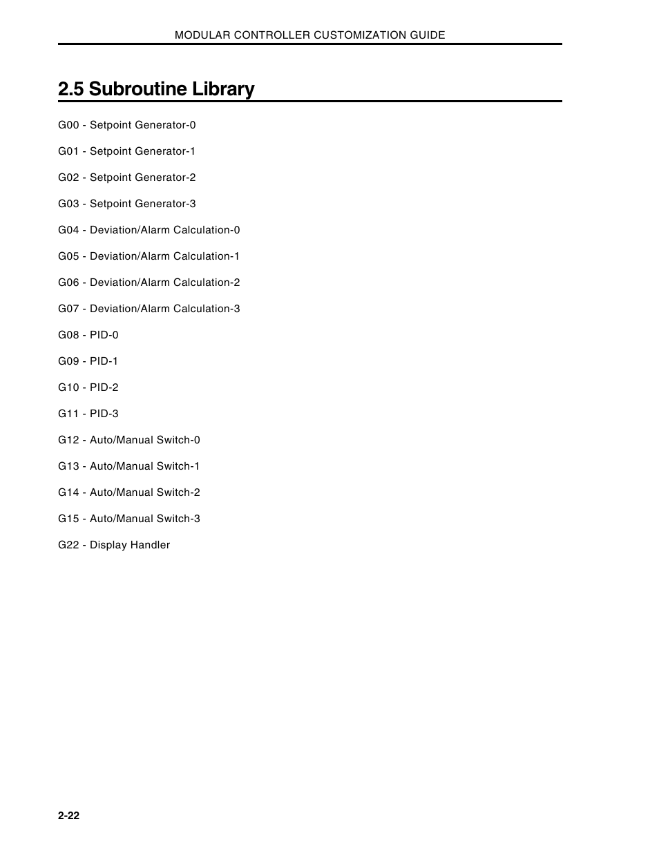 5 subroutine library | Micromod Micro-DCI: 53MC5000 Multi-Loop Process Controller CUSTOMIZATION GUIDE User Manual | Page 29 / 123