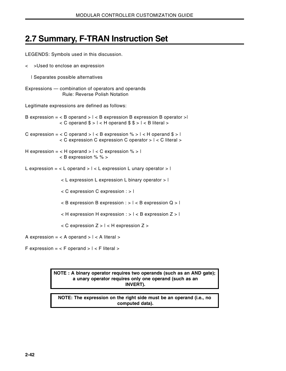 7 summary, f-tran instruction set | Micromod Micro-DCI: 53MC5000 Multi-Loop Process Controller CUSTOMIZATION GUIDE User Manual | Page 49 / 123