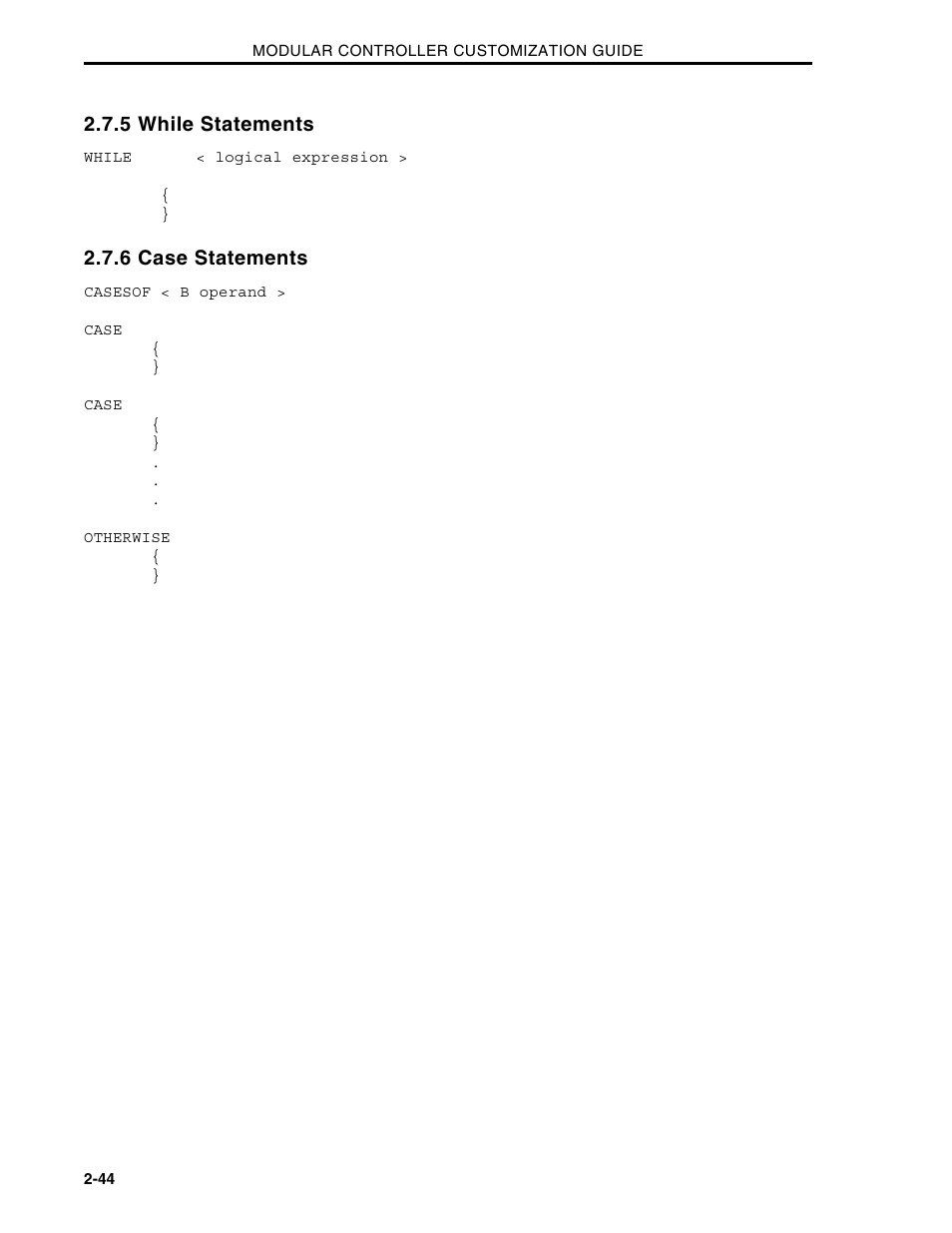 5 while statements, 6 case statements | Micromod Micro-DCI: 53MC5000 Multi-Loop Process Controller CUSTOMIZATION GUIDE User Manual | Page 51 / 123