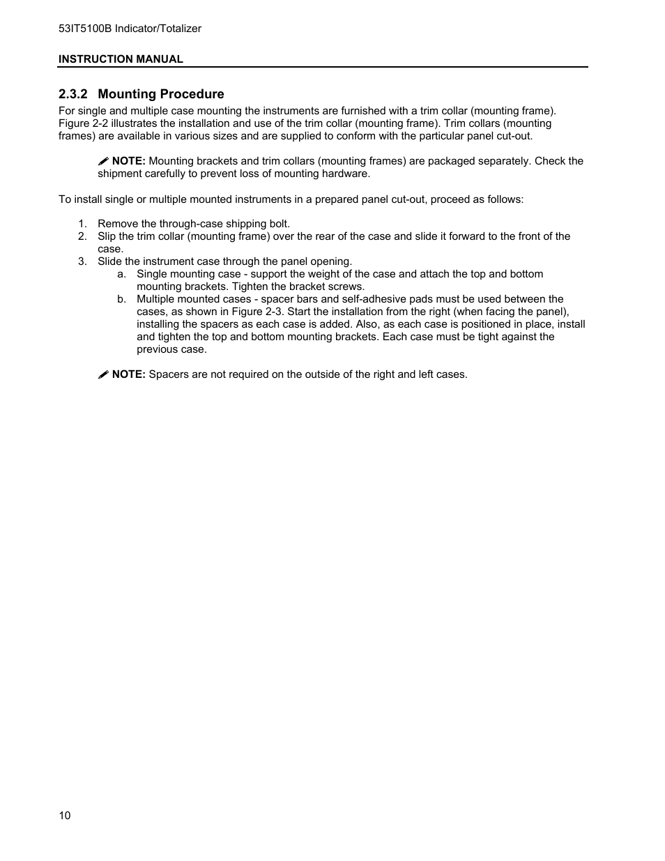 2 mounting procedure, Mounting procedure | Micromod Micro-DCI: 53IT5100B Micro-DCI 4-Channel Indicator Totalizer User Manual | Page 14 / 71