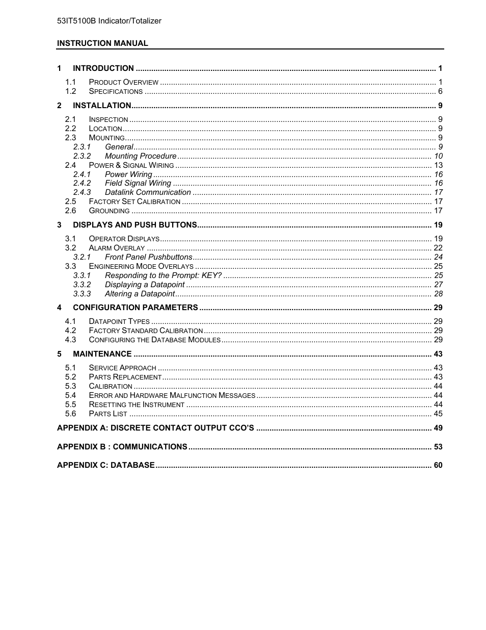 Micromod Micro-DCI: 53IT5100B Micro-DCI 4-Channel Indicator Totalizer User Manual | Page 3 / 71