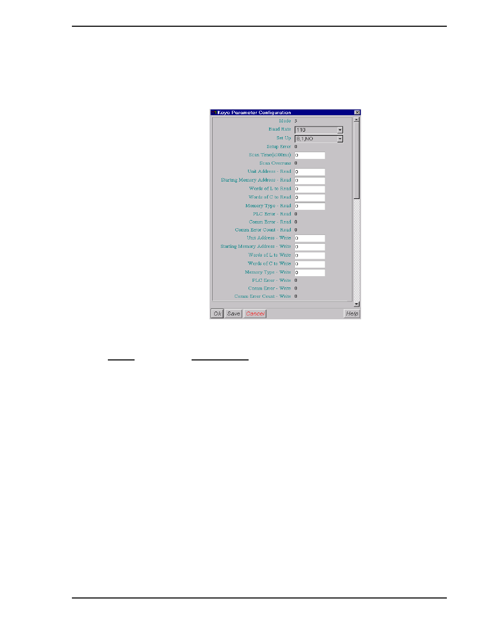 6 koyo parameter configuration, Figure 7-32. koyo parameter configuration window | Micromod Micro-DCI: 53MT6000 Micro-Tools User Manual | Page 113 / 144