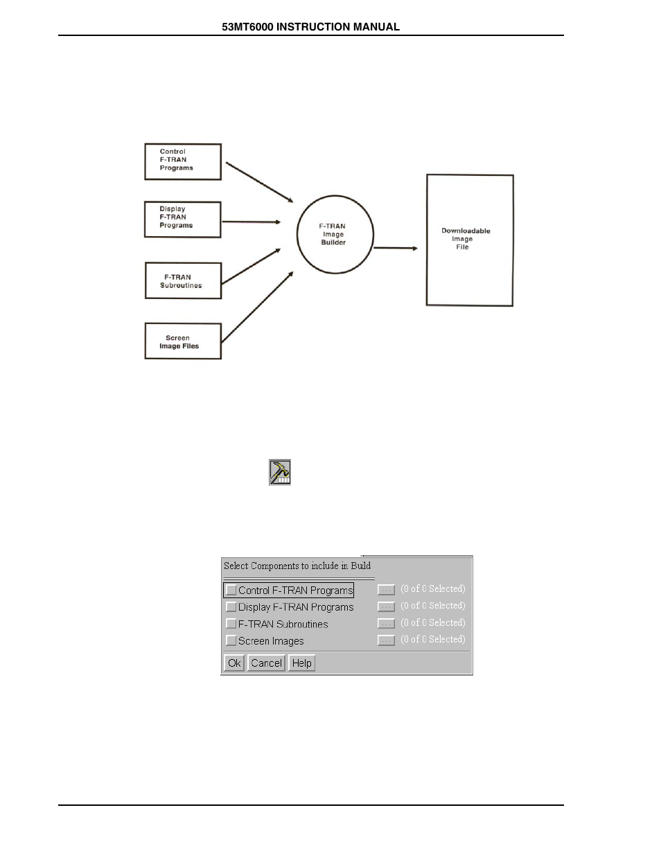 1 how to initiate the image build, Figure 8-3. diagram of image file building process, Figure 8-4. f-tran image parts list | Micromod Micro-DCI: 53MT6000 Micro-Tools User Manual | Page 126 / 144