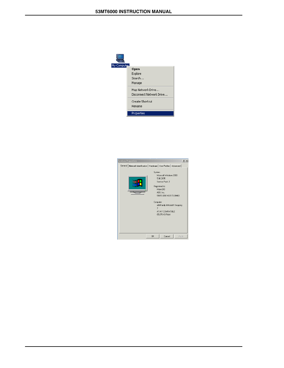 3 hardware installation, 1 installing the hardware key, Figure 3-1. my computer icon and menu | Figure 3-2. system properties window, Section 3.3.1 | Micromod Micro-DCI: 53MT6000 Micro-Tools User Manual | Page 22 / 144