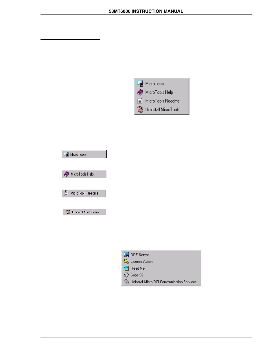 0 start-up, 1 micro-tools startup, 0 - start-up | Figure 4-1. microtools windows menu group | Micromod Micro-DCI: 53MT6000 Micro-Tools User Manual | Page 35 / 144