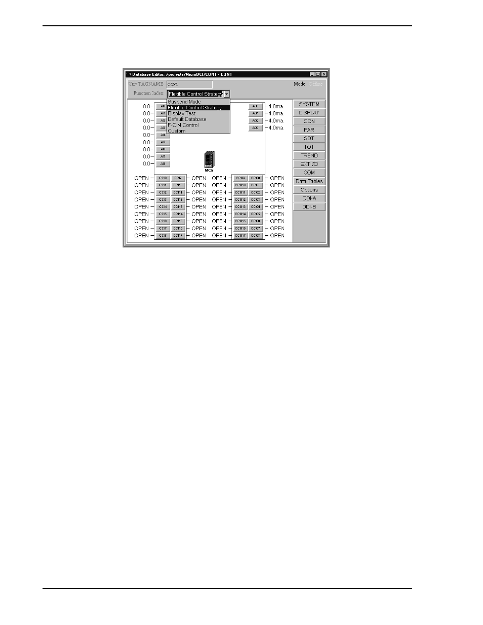 Figure 7-2. function index drop-down box, Figure 7-2 | Micromod Micro-DCI: 53MT6000 Micro-Tools User Manual | Page 58 / 144