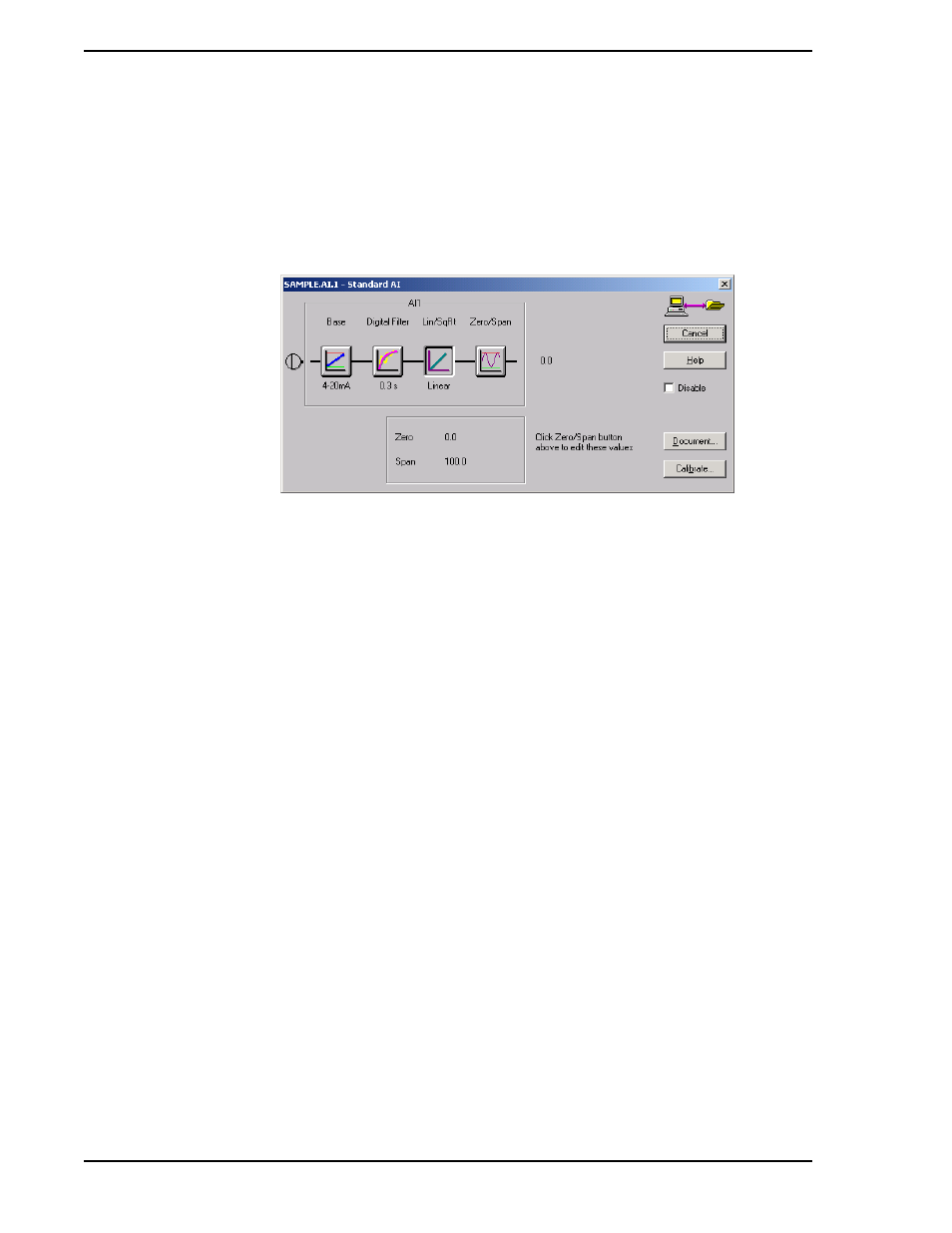 8 typical offline parameter value change, 1 changing the ai input base, 2 changing the ai digital filtering | Figure 3-4. standard ai dialog box | Micromod Micro-DCI: 53HC2600 LoopMaster SL6000 CONFIGURATION TOOLKIT User Manual | Page 28 / 94