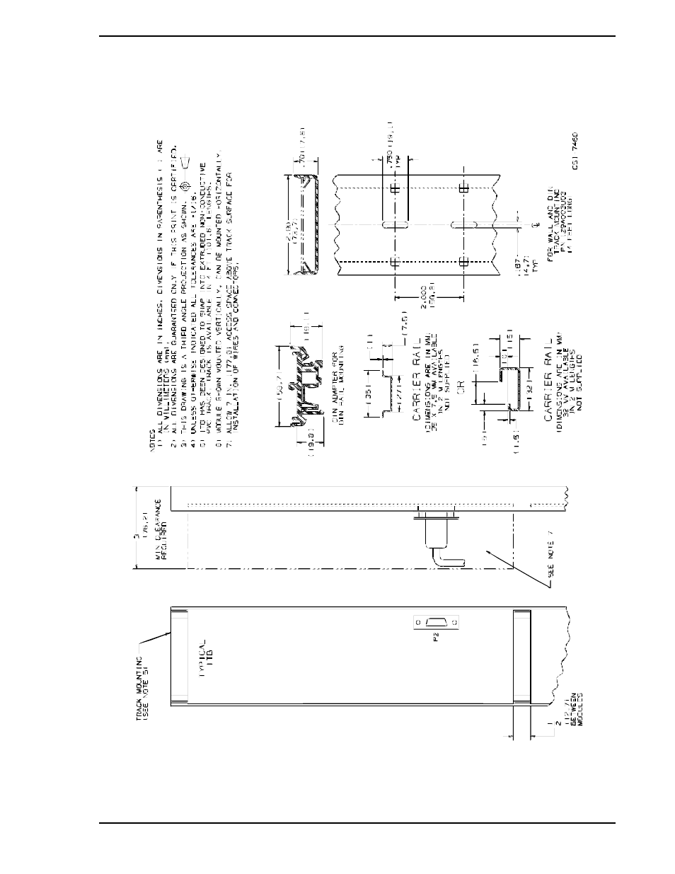 Figure 4-4. itb track clearances | Micromod Micro-DCI: 53HC2600 LoopMaster SL6000 CONFIGURATION TOOLKIT User Manual | Page 43 / 94