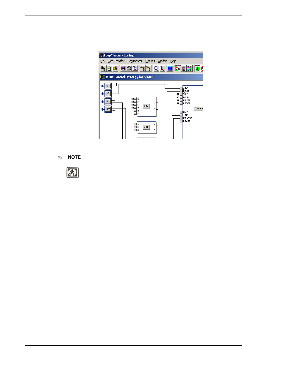 Figure 4-9. fnc function block, a input selected | Micromod Micro-DCI: 53HC2600 LoopMaster SL6000 CONFIGURATION TOOLKIT User Manual | Page 48 / 94