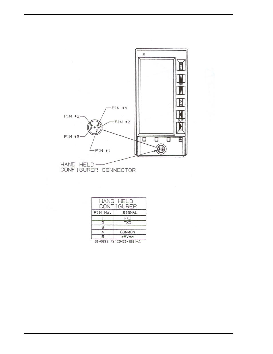 Figure 12-2. hand-held configurer connector, Provided in, Figure 12-2 | Micromod Micro-DCI: 53SL5100A Single Loop Controller User Manual | Page 126 / 152