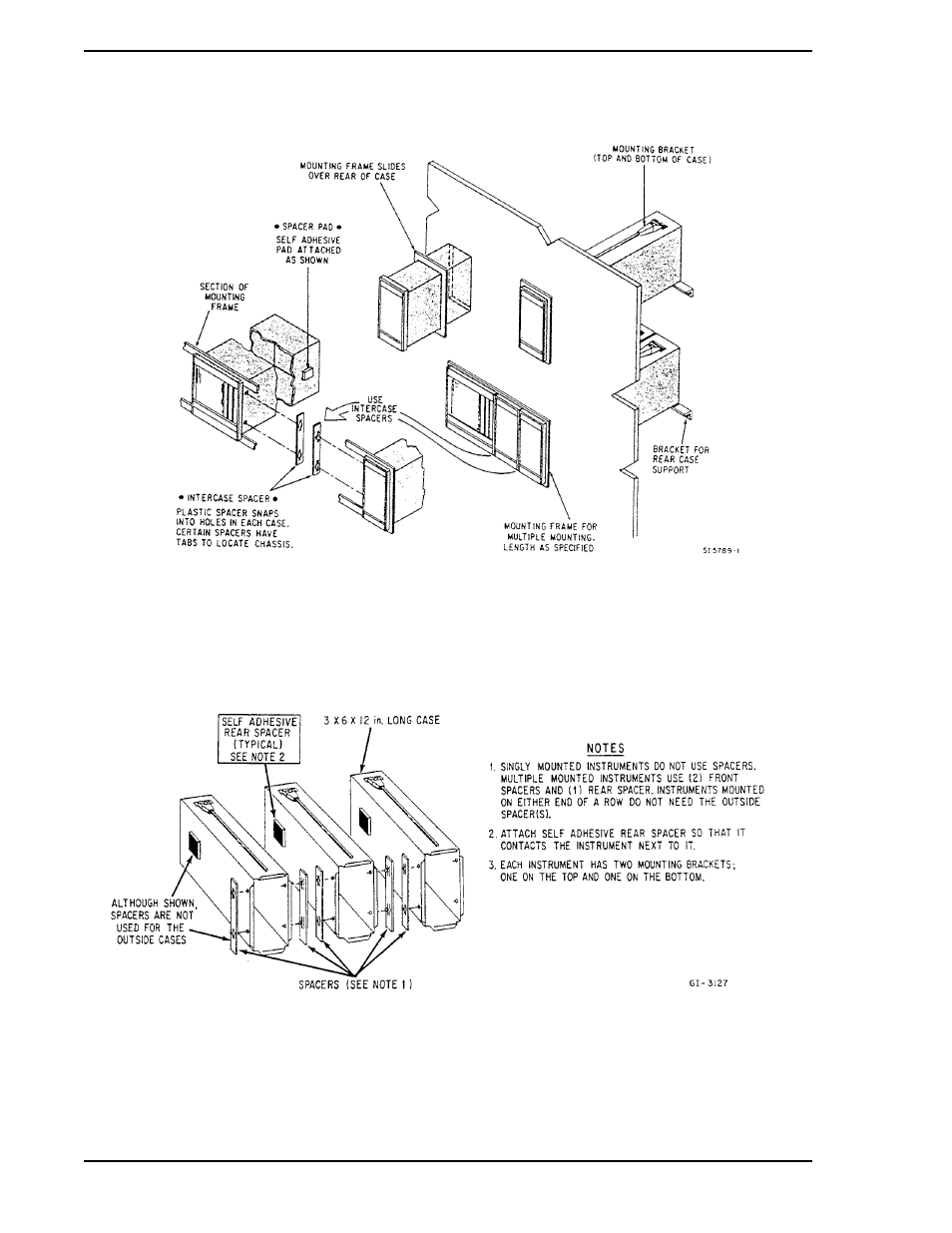 Figure 2-2. single or multiple panel mounting, Figure 2-3. intercase spacing, Figure 2-2 | Micromod Micro-DCI: 53SL5100A Single Loop Controller User Manual | Page 20 / 152