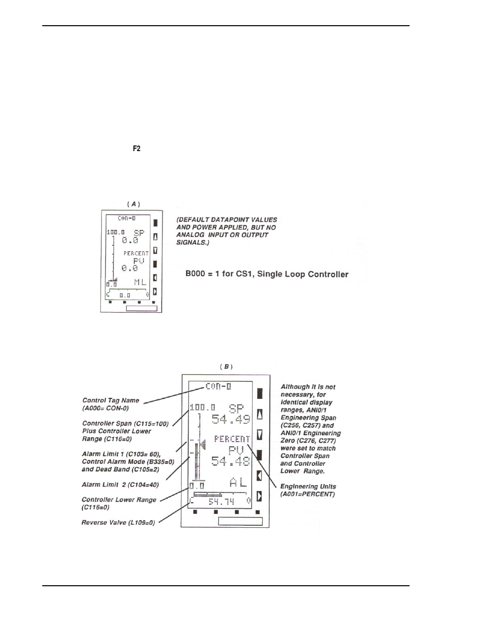 3 single loop controller parameter selections, Figure 5-4. cs1 datapoint selections (a), Figure 5-5. cs1 datapoint selections (b) | Micromod Micro-DCI: 53SL5100A Single Loop Controller User Manual | Page 68 / 152