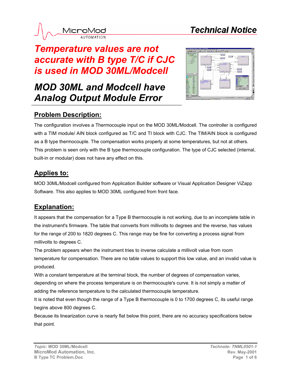 Problem description, Applies to, Explanation | Micromod MOD: 30ML and Modcell Maintenance for 2001N, 2002N, and 1800R User Manual | Page 133 / 152