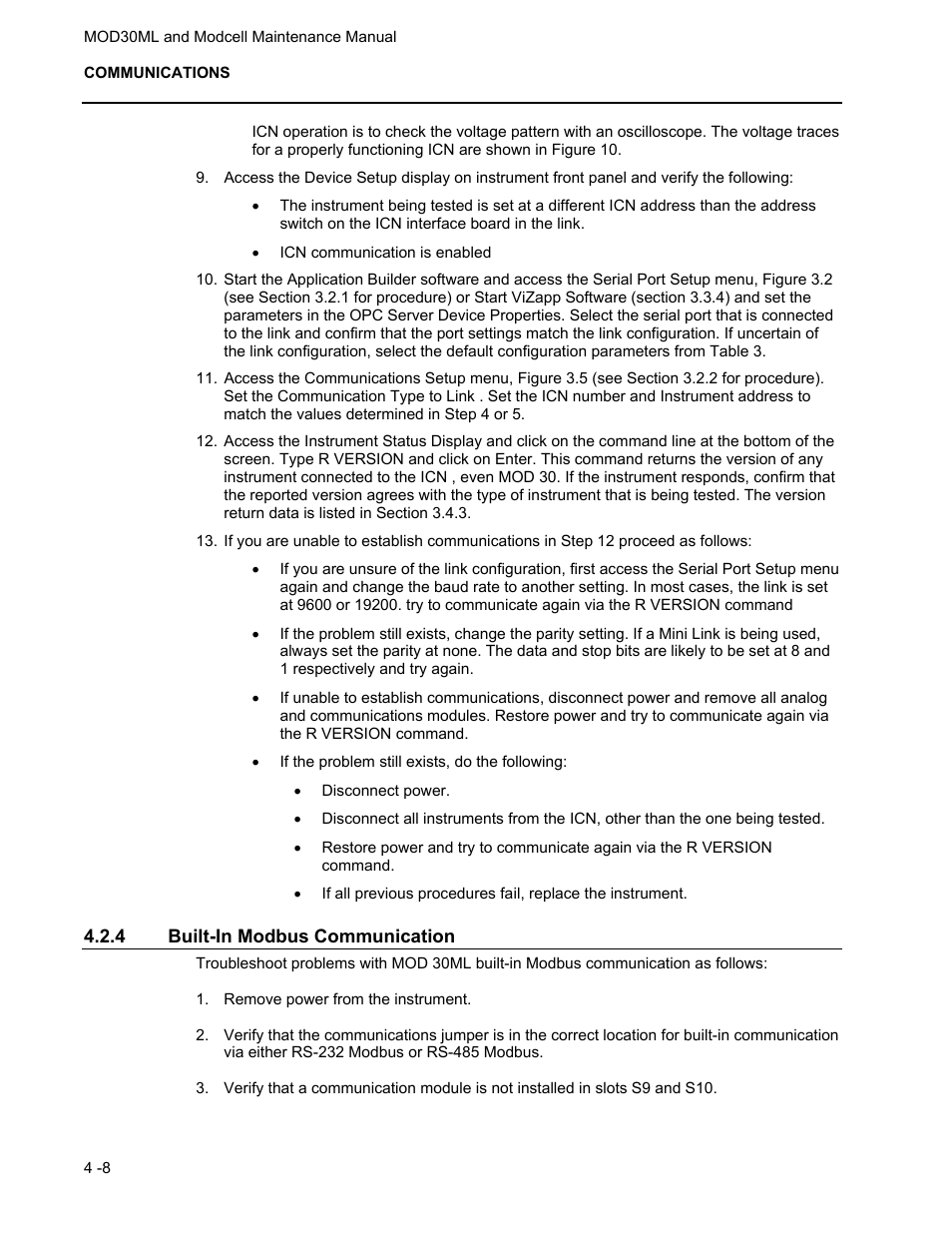 4 built-in modbus communication | Micromod MOD: 30ML and Modcell Maintenance for 2001N, 2002N, and 1800R User Manual | Page 57 / 152