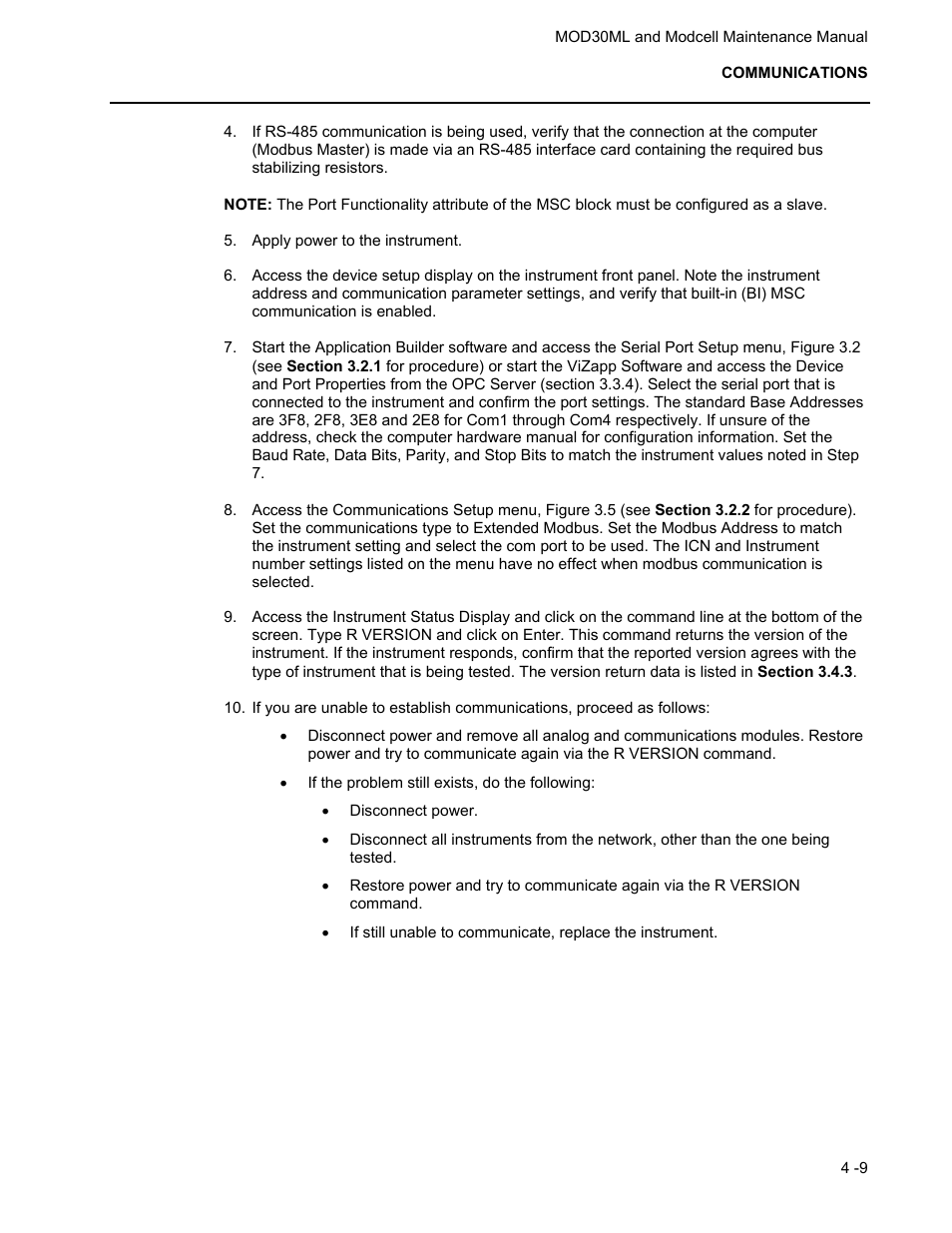 Micromod MOD: 30ML and Modcell Maintenance for 2001N, 2002N, and 1800R User Manual | Page 58 / 152