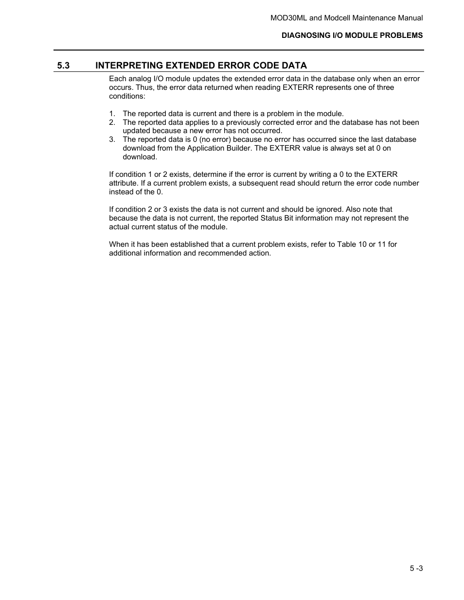 3 interpreting extended error code data | Micromod MOD: 30ML and Modcell Maintenance for 2001N, 2002N, and 1800R User Manual | Page 76 / 152