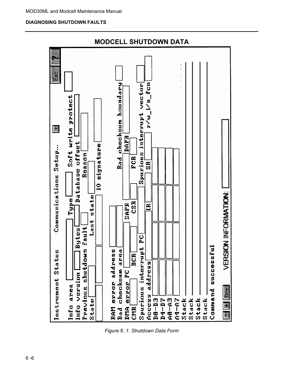 Modcell shutdown data | Micromod MOD: 30ML and Modcell Maintenance for 2001N, 2002N, and 1800R User Manual | Page 85 / 152