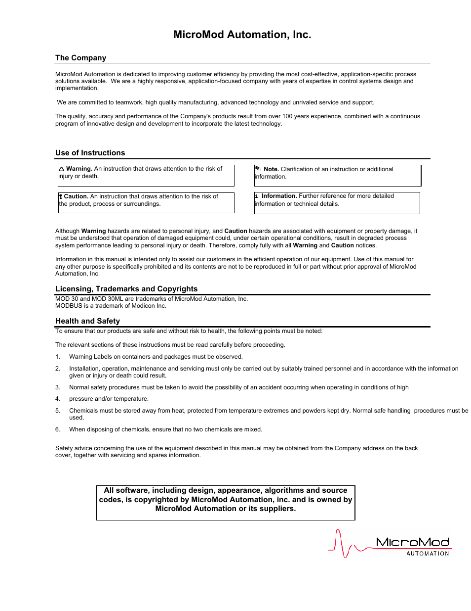 Micromod automation, inc | Micromod MOD: Remote I/O Modules for use with 2020N Remote I/O Interface Module User Manual | Page 2 / 42