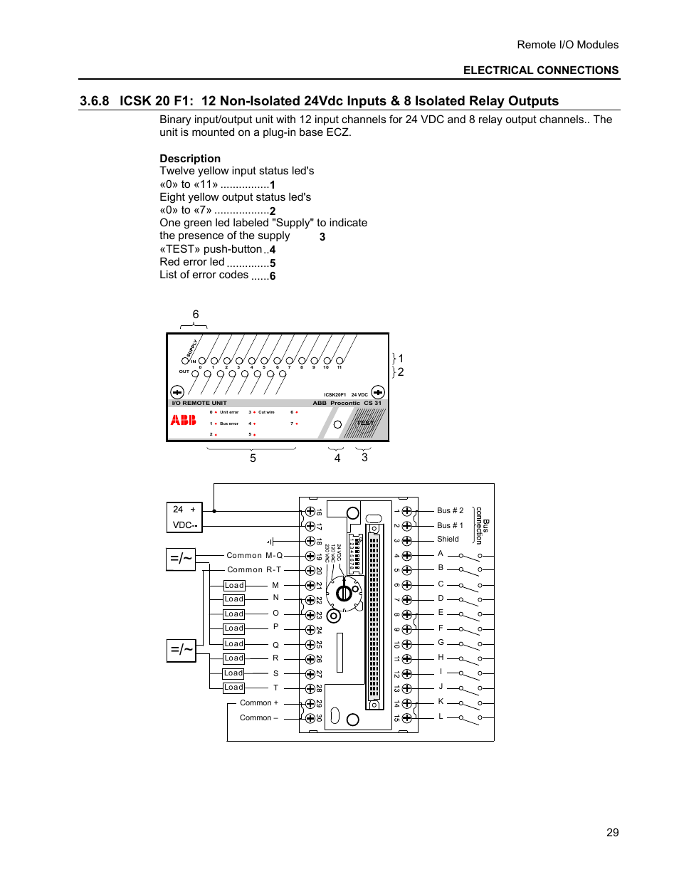 Remote i/o modules electrical connections | Micromod MOD: Remote I/O Modules for use with 2020N Remote I/O Interface Module User Manual | Page 33 / 42