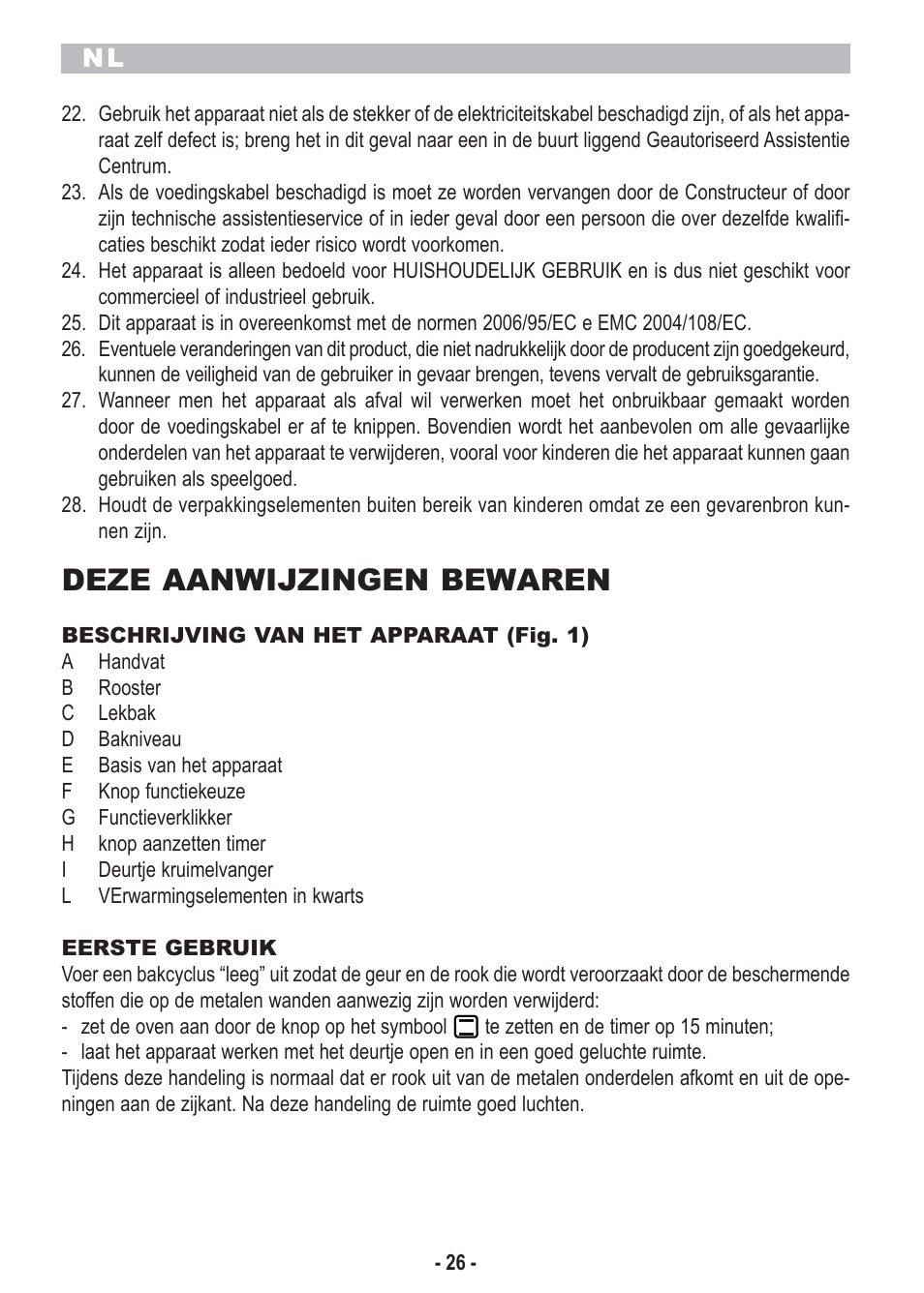 Deze aanwijzingen bewaren | ARIETE Bon Cusine Petit User Manual | Page 28 / 44