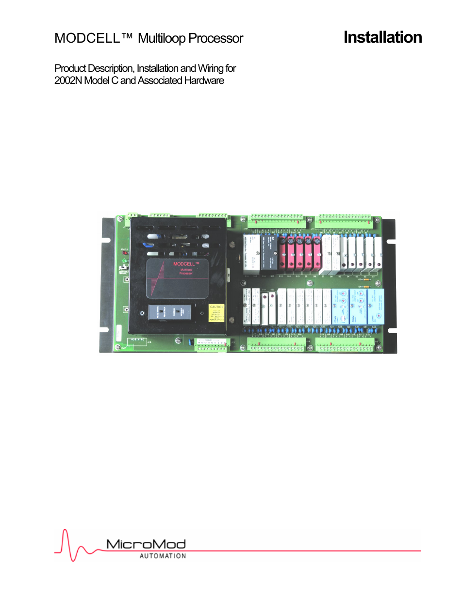 Micromod MOD: MODCELL Multiloop Processor 2002N Model C and Associated Hardware User Manual | 82 pages