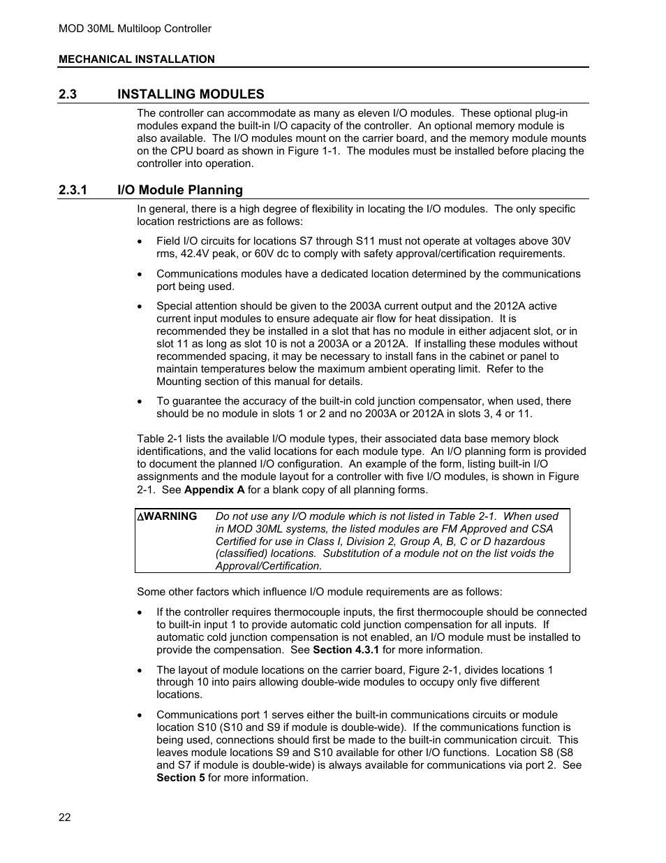 3 installing modules, 1 i/o module planning | Micromod MOD: 30ML Installation User Manual | Page 28 / 106