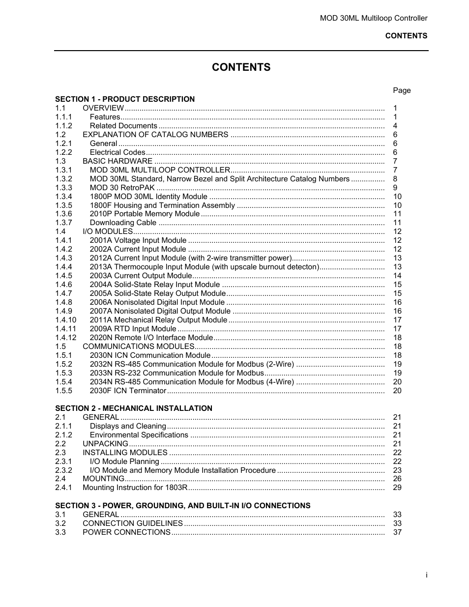 Micromod MOD: 30ML Installation User Manual | Page 3 / 106
