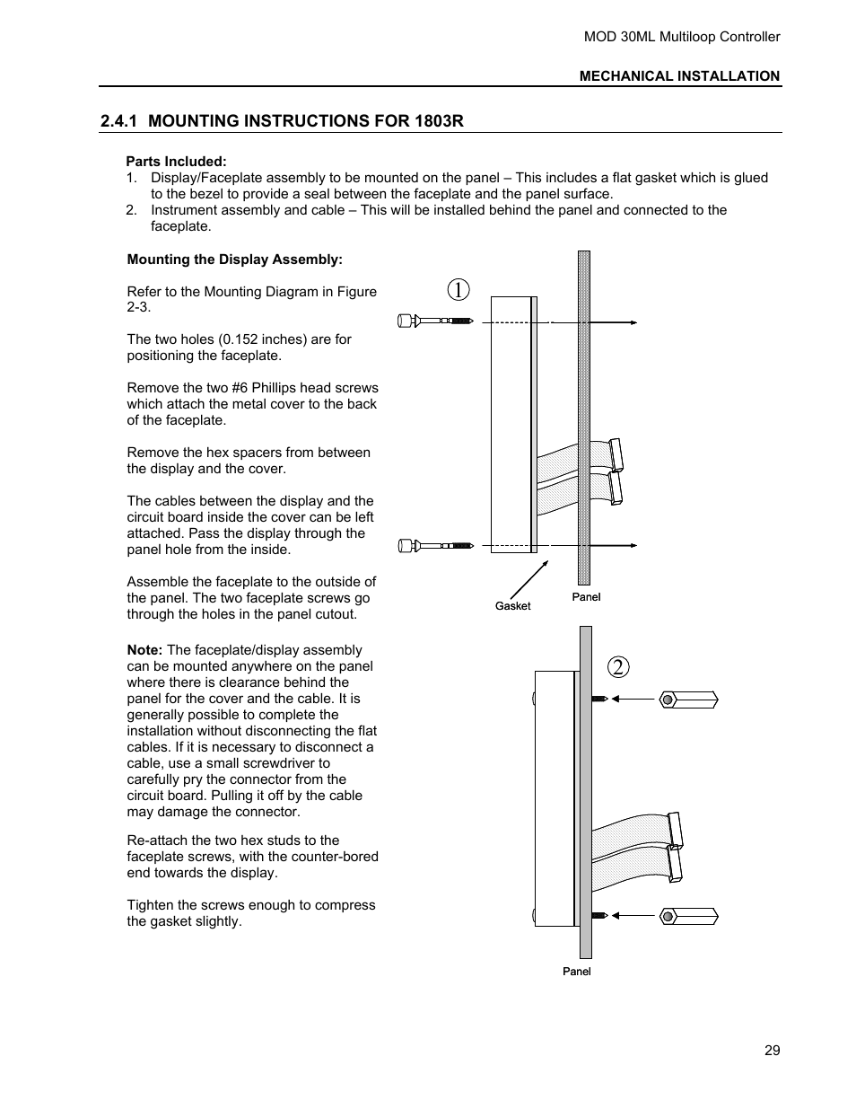 1 mounting instructions for 1803r | Micromod MOD: 30ML Installation User Manual | Page 35 / 106