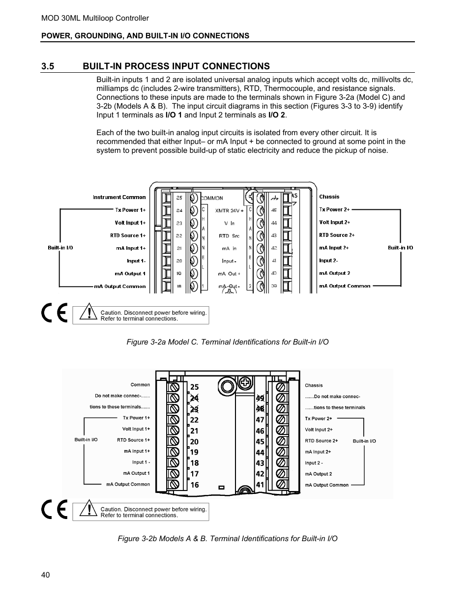 5 built-in process input connections | Micromod MOD: 30ML Installation User Manual | Page 46 / 106