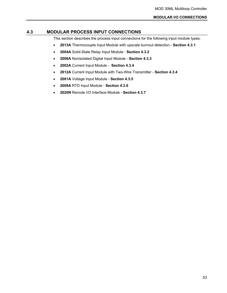 3 modular process input connections | Micromod MOD: 30ML Installation User Manual | Page 59 / 106