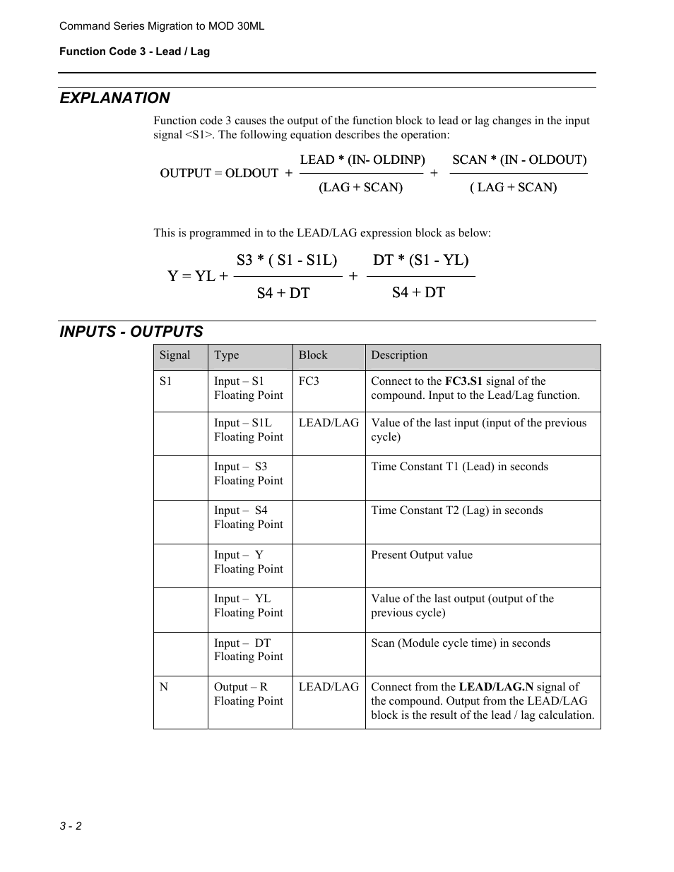 Explanation, Inputs - outputs | Micromod RetroPAK: SLC Configuration Manual User Manual | Page 216 / 394