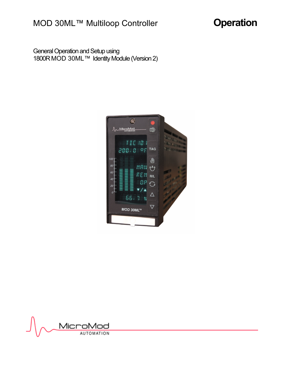 Micromod MOD: 30ML Operation and Template Setup User Manual | 84 pages