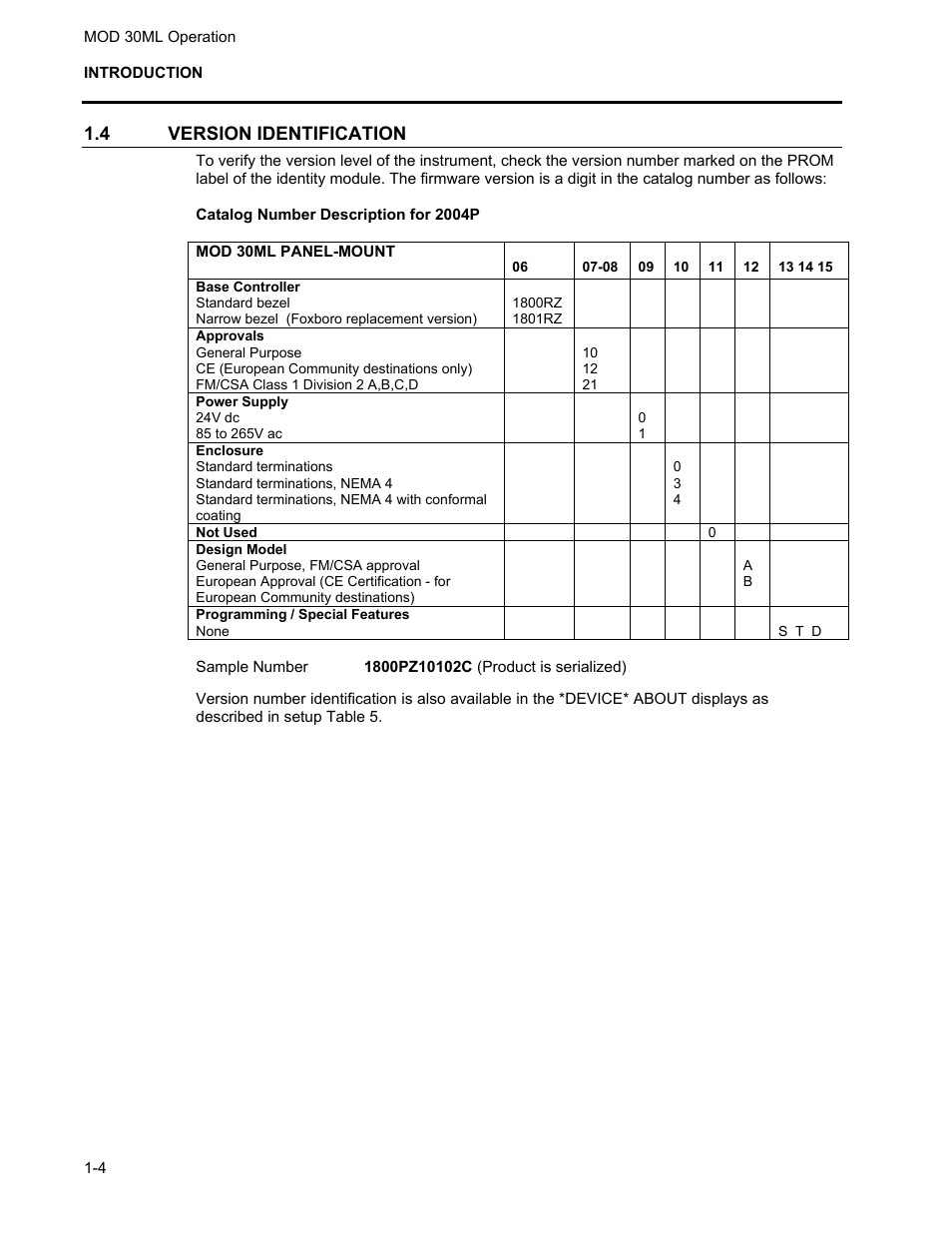 4 version identification | Micromod MOD: 30ML Operation and Template Setup User Manual | Page 10 / 84
