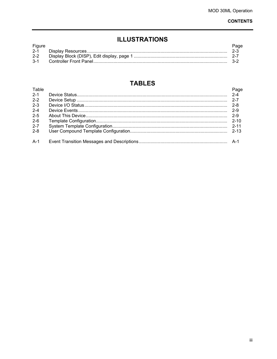 Illustrations, Tables | Micromod MOD: 30ML Operation and Template Setup User Manual | Page 5 / 84
