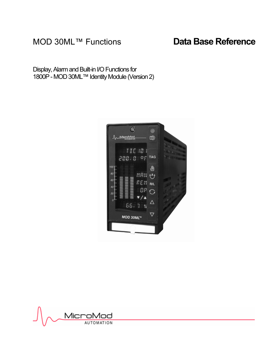 Micromod MOD: 30ML Functions Data Base Reference User Manual | 152 pages