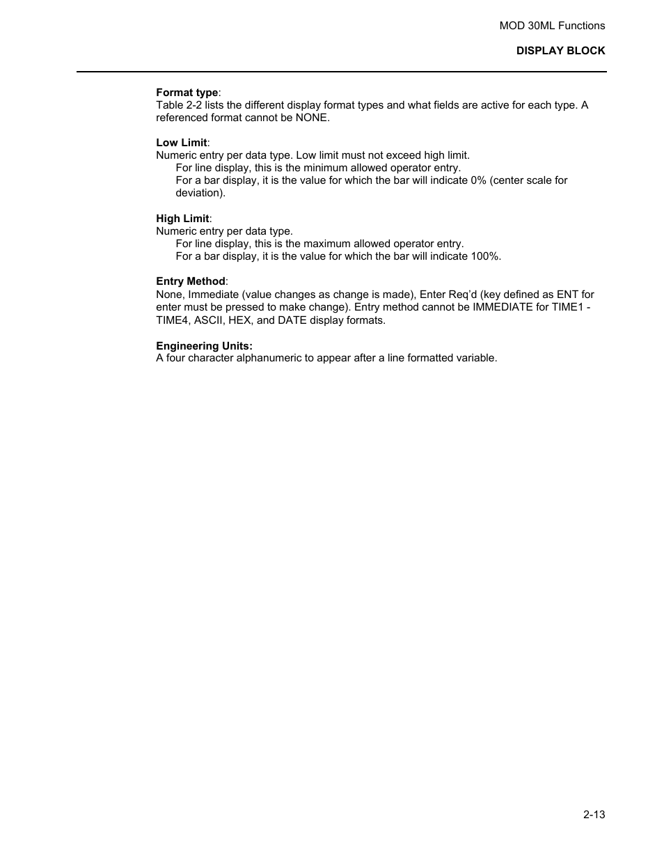 Micromod MOD: 30ML Functions Data Base Reference User Manual | Page 21 / 152