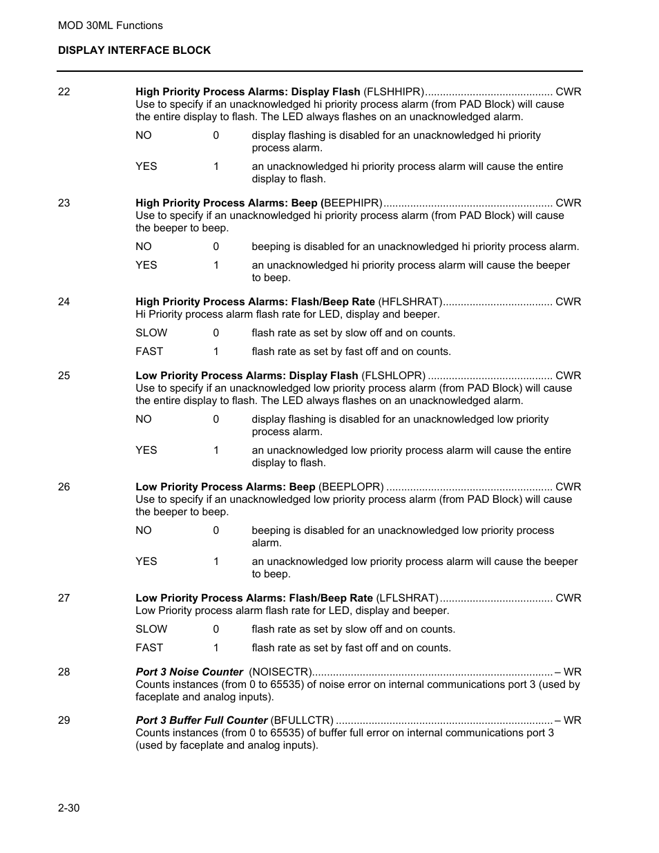 Micromod MOD: 30ML Functions Data Base Reference User Manual | Page 38 / 152