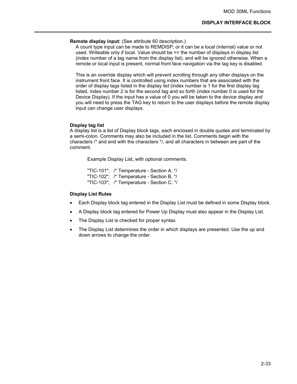 Micromod MOD: 30ML Functions Data Base Reference User Manual | Page 41 / 152