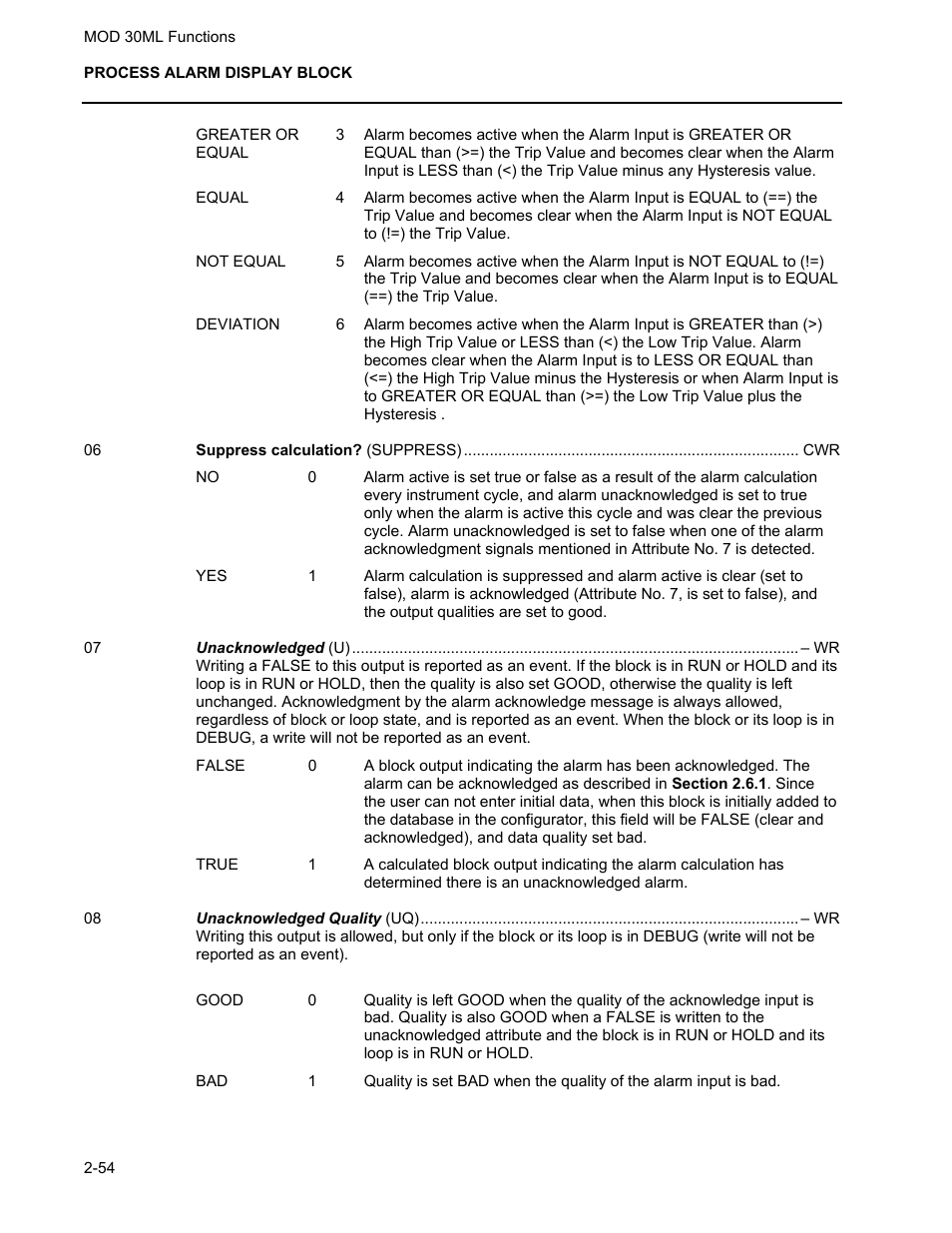 Micromod MOD: 30ML Functions Data Base Reference User Manual | Page 62 / 152