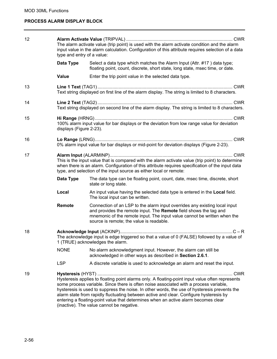 Micromod MOD: 30ML Functions Data Base Reference User Manual | Page 64 / 152