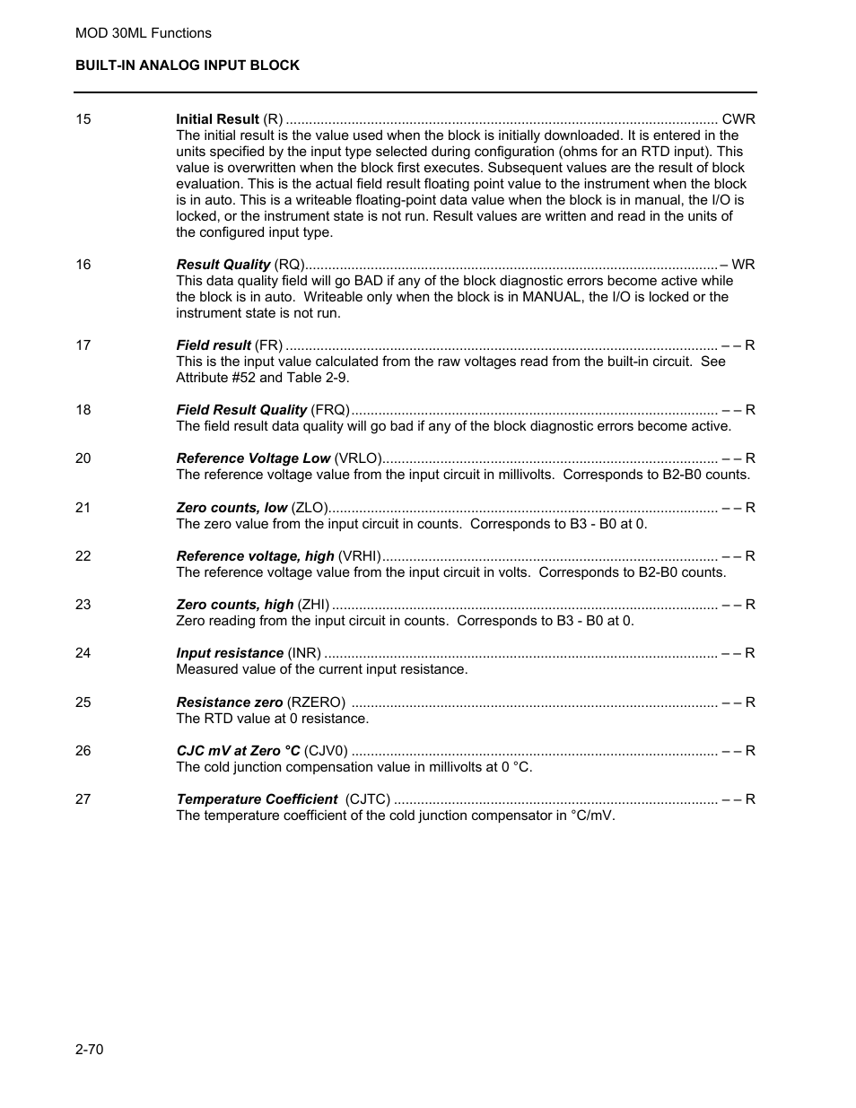 Micromod MOD: 30ML Functions Data Base Reference User Manual | Page 78 / 152