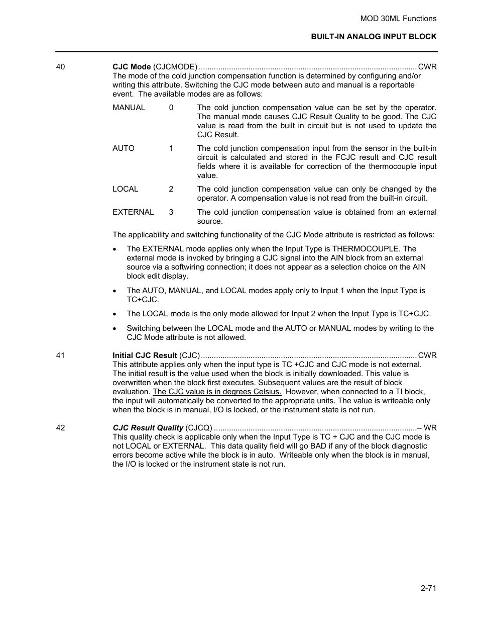 Micromod MOD: 30ML Functions Data Base Reference User Manual | Page 79 / 152