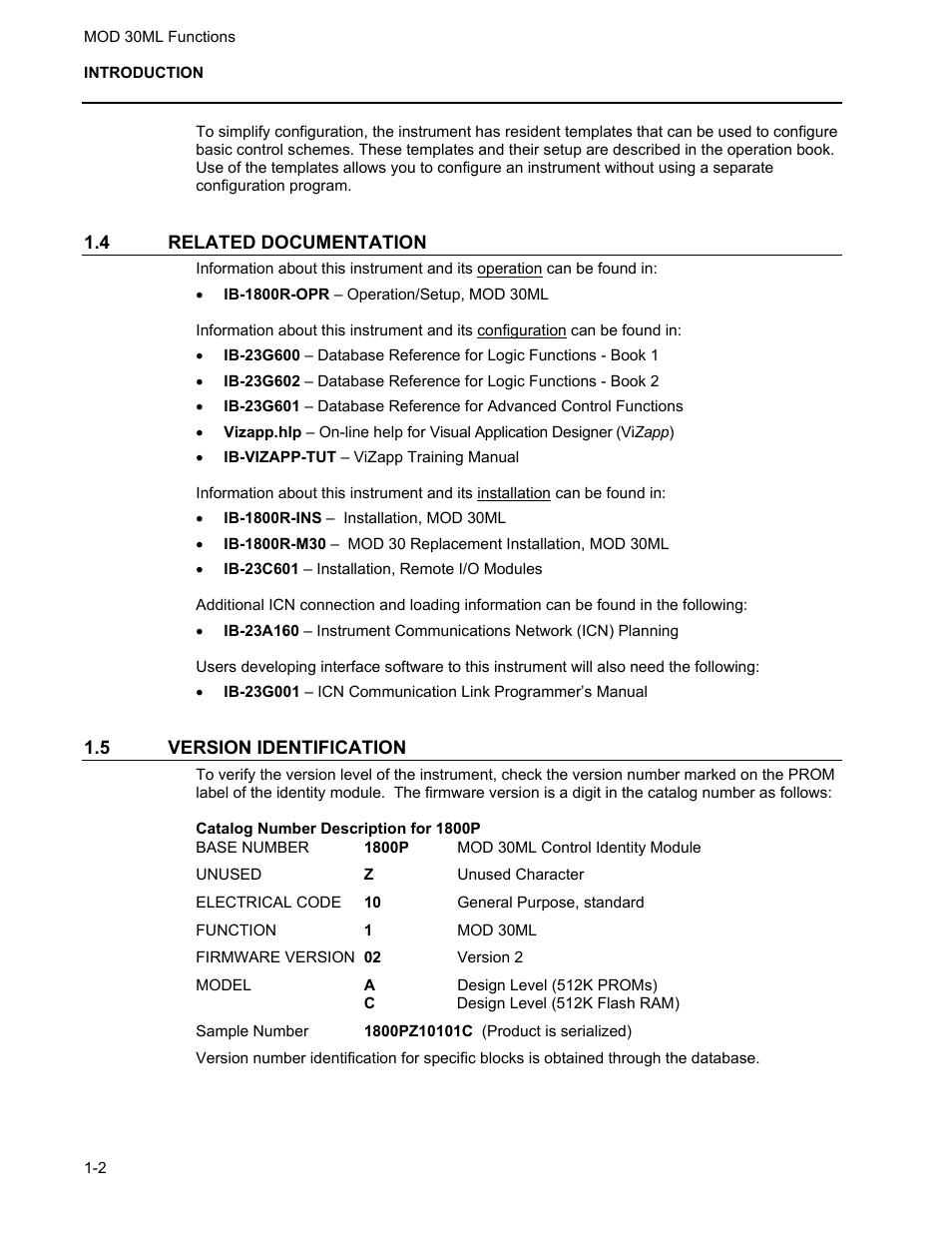 4 related documentation, 5 version identification | Micromod MOD: 30ML Functions Data Base Reference User Manual | Page 8 / 152