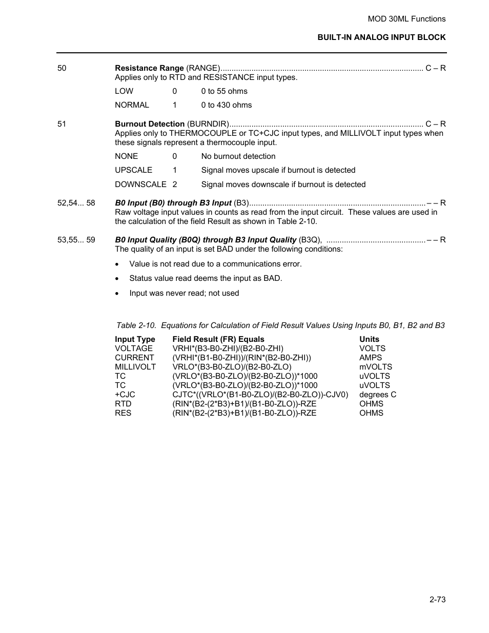 Micromod MOD: 30ML Functions Data Base Reference User Manual | Page 81 / 152