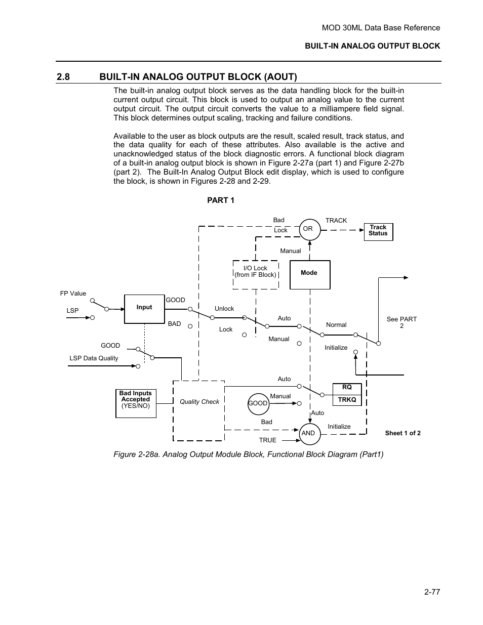 Built-in analog output block (aout), 8 built-in analog output block (aout) | Micromod MOD: 30ML Functions Data Base Reference User Manual | Page 85 / 152