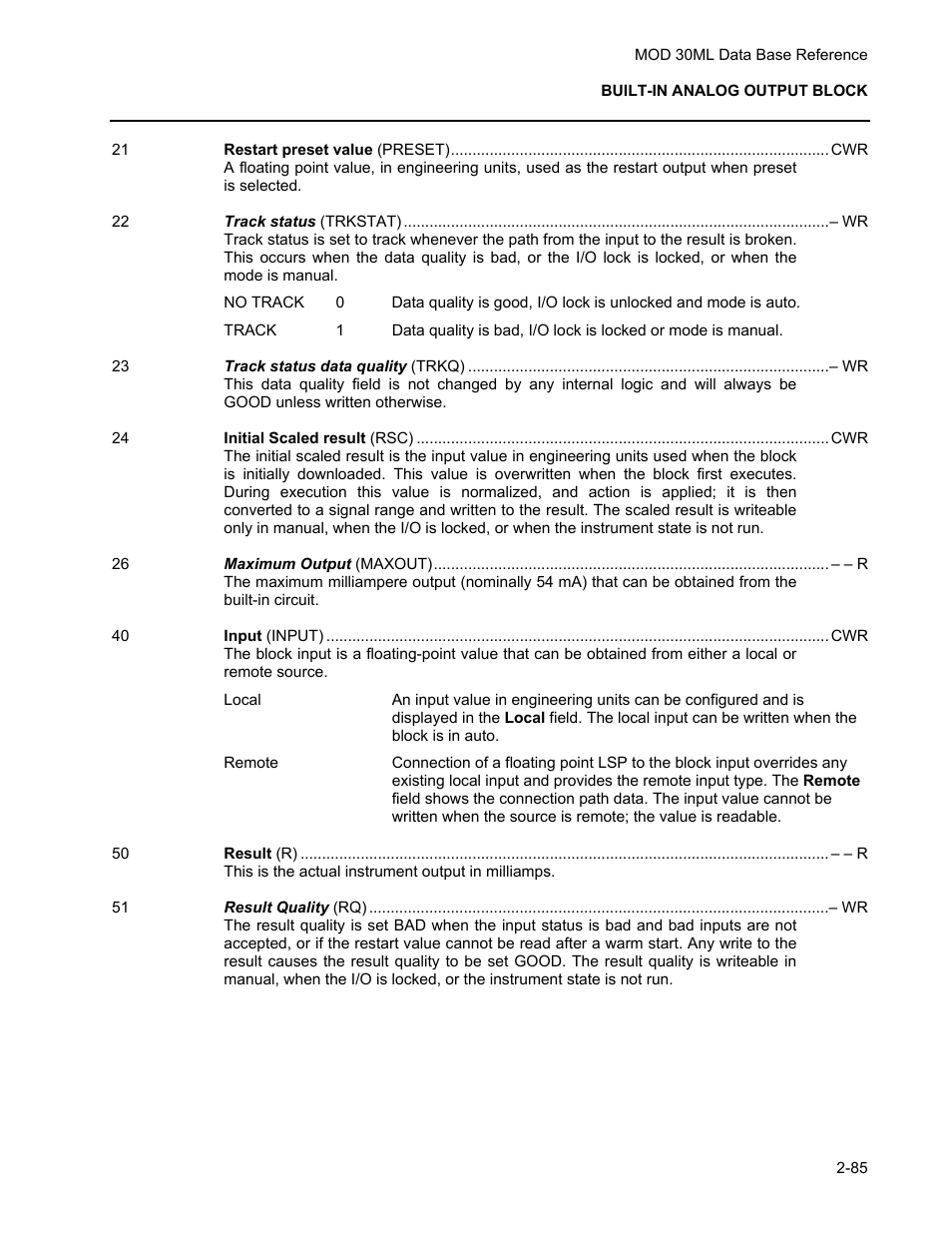 Micromod MOD: 30ML Functions Data Base Reference User Manual | Page 93 / 152