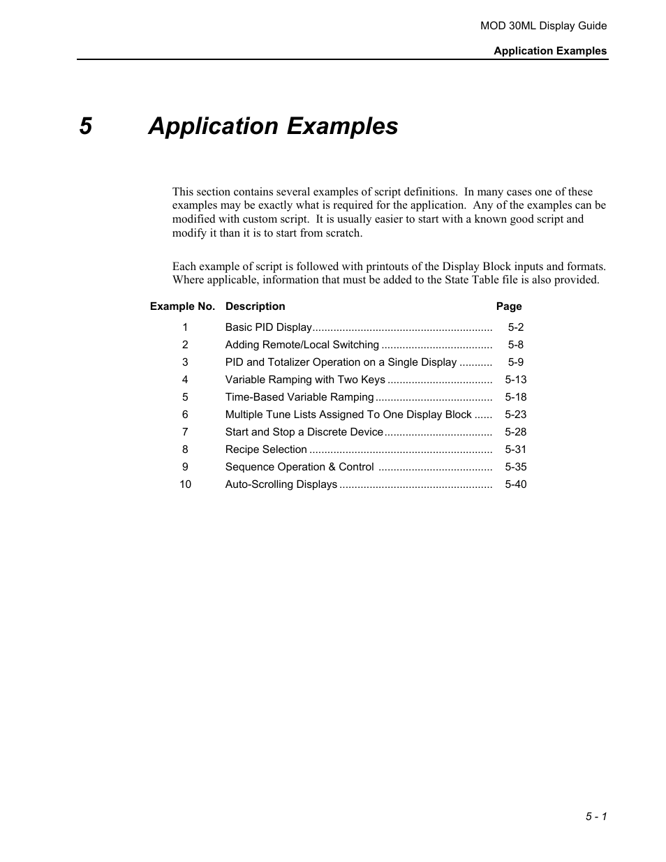 5application examples | Micromod MOD: 30ML Display Script Guide User Manual | Page 55 / 98
