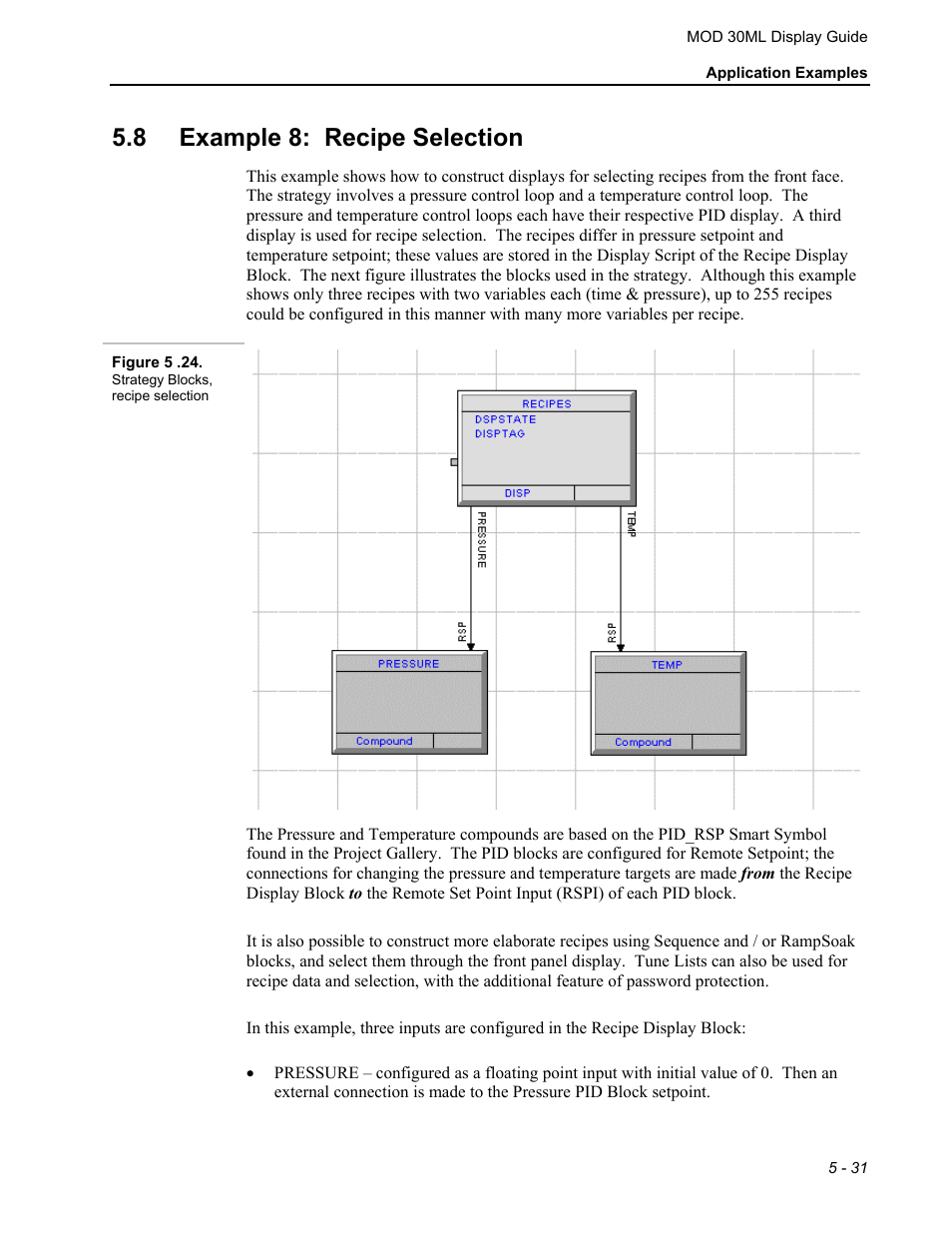 Example 8: recipe selection, 8 example 8: recipe selection | Micromod MOD: 30ML Display Script Guide User Manual | Page 85 / 98
